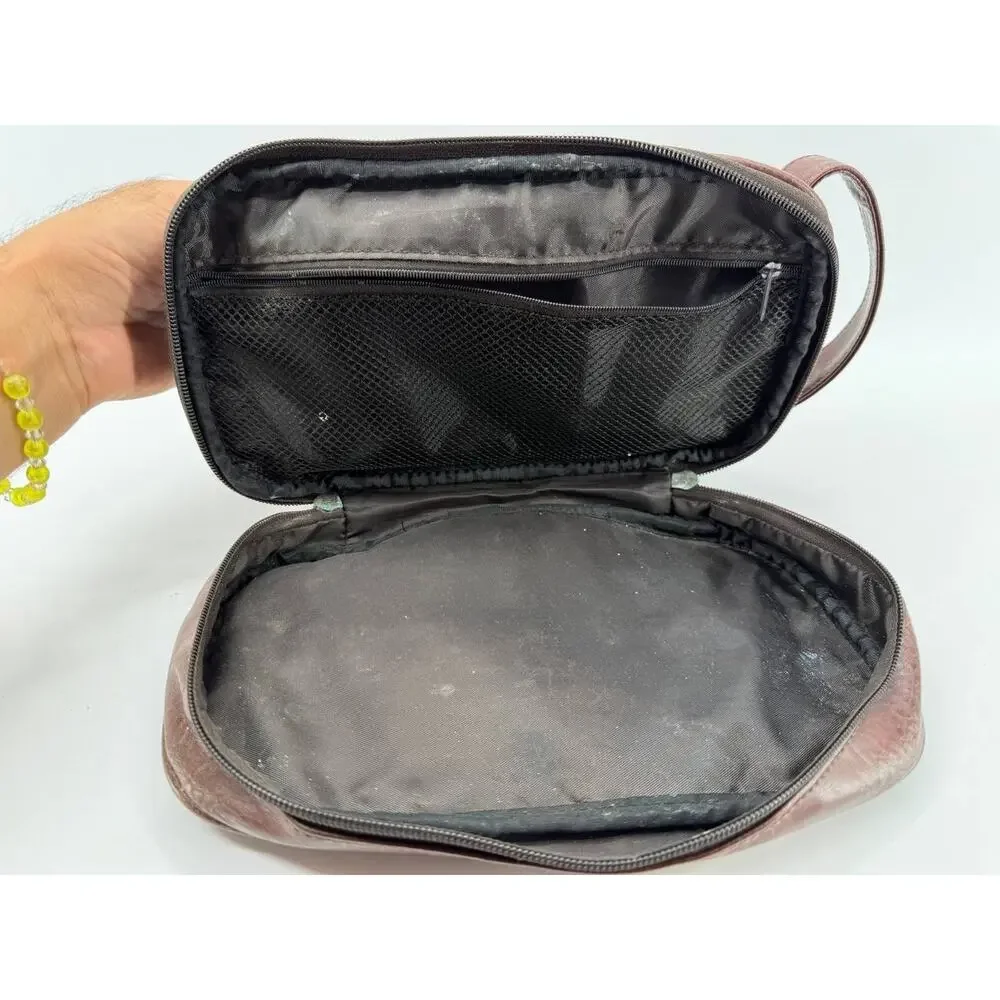 Original Penguin by Munsingwear Brown Faux Leather Toiletry Shaving Travel Bag